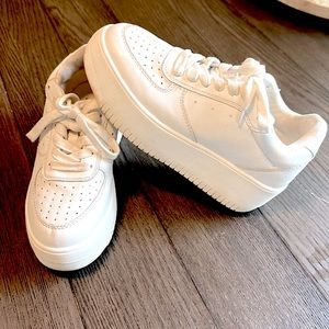 White platform sneakers